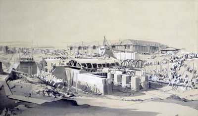 Costruzione della Casa della Macchina Fissa, Camden Town, 26 aprile 1837 da John Cooke Bourne