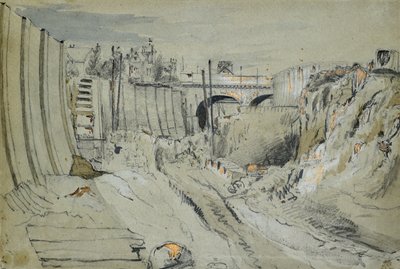 Costruzione della Ferrovia Londra-Birmingham, c.1835 da John Cooke Bourne