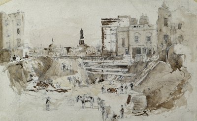 Costruzione della ferrovia Londra-Birmingham, c.1835 da John Cooke Bourne