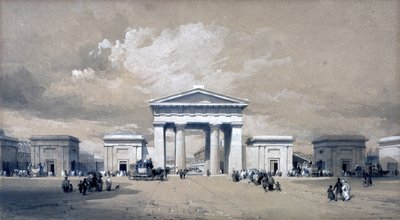 Arco di Euston, aprile 1838 da John Cooke Bourne