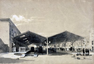 Interno della Stazione di Euston, maggio 1837 da John Cooke Bourne