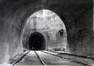Grande pozzo di ventilazione, Tunnel di Kilsby, Northamptonshire, 1837-38 da John Cooke Bourne