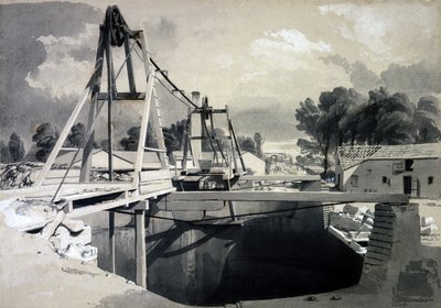 Grande pozzo di ventilazione e attrezzatura, Tunnel di Kilsby, 15 luglio 1837 da John Cooke Bourne