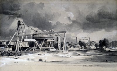 Attrezzatura e pompe al Tunnel di Kilsby, Northamptonshire, 16 luglio 1837 da John Cooke Bourne