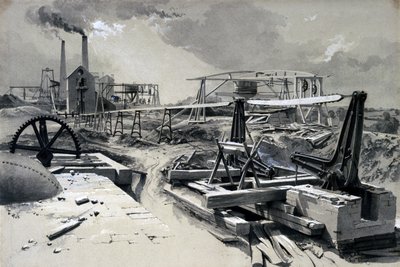 Pompe, pozzo di ventilazione, Tunnel di Kilsby, Northamptonshire, 15 luglio 1837 da John Cooke Bourne