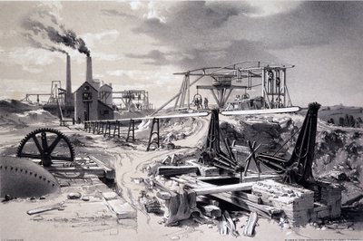 Pompe, pozzo di ventilazione, Tunnel di Kilsby, Northamptonshire, 15 luglio 1837 da John Cooke Bourne