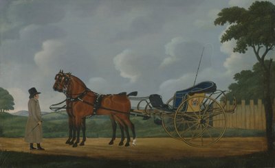 Un gentiluomo con la sua coppia di baia attaccata a un curricle da John Cordrey