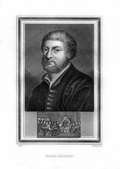 Hans Holbein il Giovane, pittore del Rinascimento nordico tedesco, 1825 da John Corner