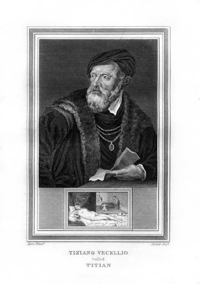 Tiziano Vecellio, pittore italiano del Rinascimento, 1825 da John Corner