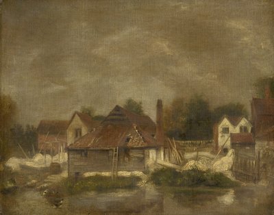 Capannoni e vecchie case sul Yare, c.1803 da John Crome