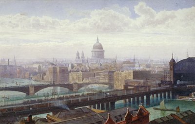 Ponte ferroviario di Cannon Street e ponte di Southwark, Londra da John Crowther
