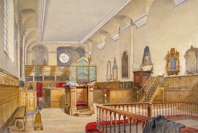 Vista interna della Chiesa di San Michele, Wood Street, Città di Londra da John Crowther