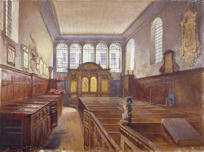 Vista interna della Chiesa di San Matteo, Friday Street, City of London, 1881 da John Crowther