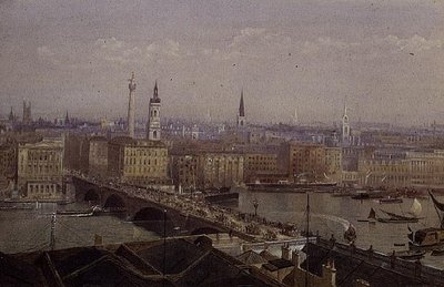 Ponte di Londra che mostra il Monumento da John Crowther