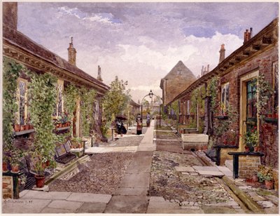 Case di riposo degli Skinners, Mile End Road, Stepney, Londra, 1883 da John Crowther