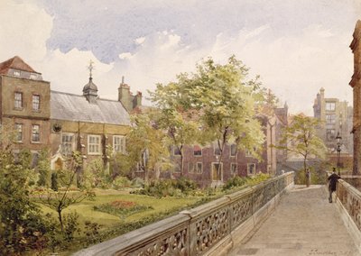 Sala di Staple Inn dal giardino, 1882 da John Crowther