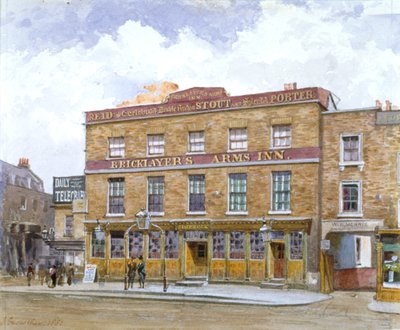 La locanda delle braccia dei muratori, Old Kent Road, Southwark, Londra, 1880 da John Crowther