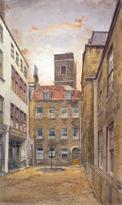 Torre della chiesa di San Matteo, Friday Street vista da Fountain Court, Londra, 1882 da John Crowther