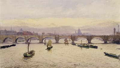 Vista del ponte di Waterloo dal ponte di Hungerford, 1888 da John Crowther