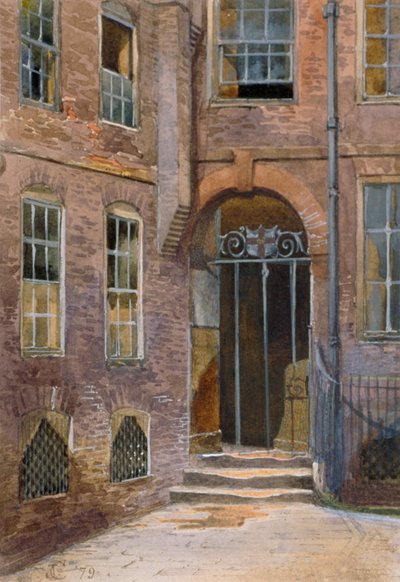 Vista di un cancello in Elm Court, Inner Temple, Londra, 1879 da John Crowther