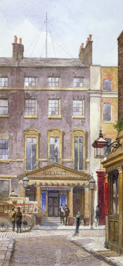 Vista del New Royalty Theatre, Dean Street, Westminster, Londra, 1882 da John Crowther