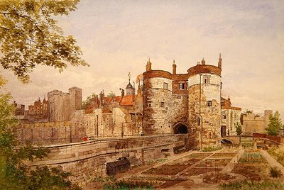 Vista della Torre di Londra, mostrando Byward Tower, Beauchamp Tower, Devereux Tower e St. Thomas Tower da John Crowther