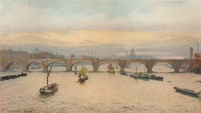 Ponte di Waterloo dal Ponte Ferroviario di Charing Cross, 1888 1926 da John Crowther
