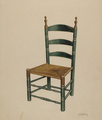 Sedia a schienale a scala, c. 1939 da John Cutting