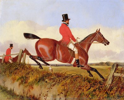 Caccia alla volpe: superamento di una banca, c.1840 da John Dalby