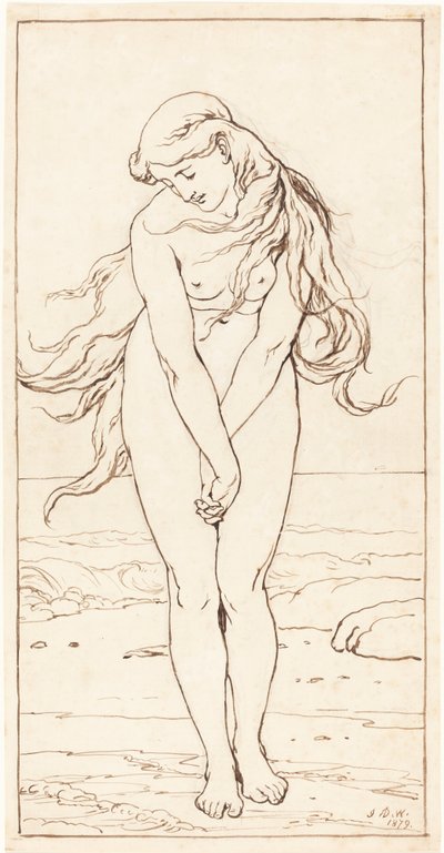 Nudo in Piedi con Braccia Incrociate da John Dawson Watson
