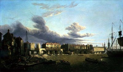 Veduta del Vecchio Ponte di Londra come era nel 1747 da John Dean Paul