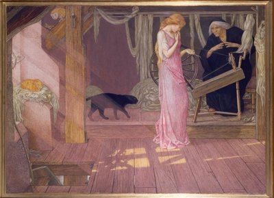 La Bella Addormentata: La Principessa si punge il dito da John Dickson Batten