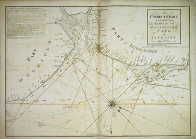Carta corretta della costa orientale, da Hasbrough o Haisbrough Sand a Kingston upon Hull da John Diston