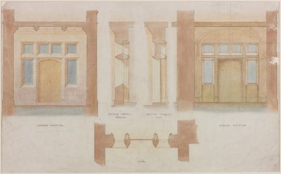 Elevazione, sezione e pianta dell