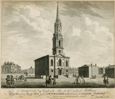 Vista nord-ovest della Chiesa di St Giles in the Fields, Londra da John Donowell