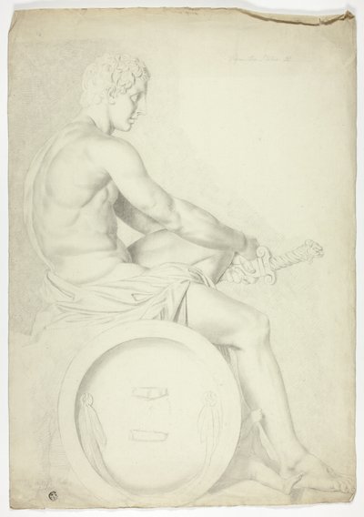 Dopo scultura antica di figura seduta con spada da John Downman