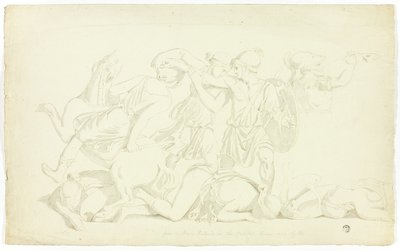 Antico bassorilievo con battaglia delle Amazzoni da John Downman