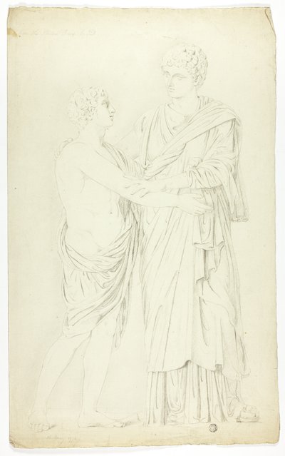 Antica scultura di donna in piedi e ragazzo da John Downman