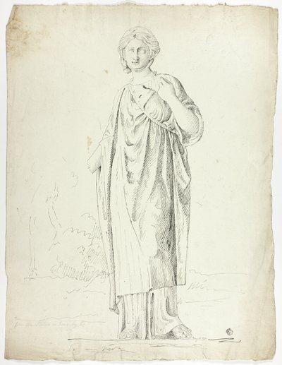 Statua antica di donna drappeggiata in piedi da John Downman