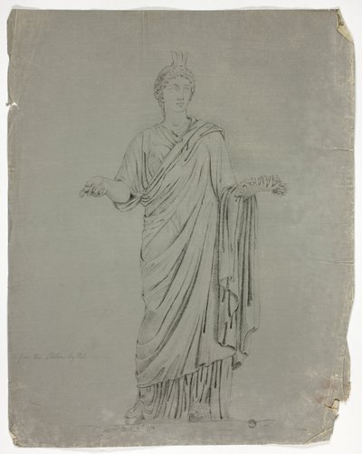 Statua Antica di Dea in Piedi con Braccia Distese da John Downman