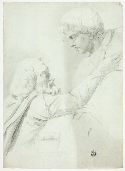 Uomo e ragazzo barbuti (da Bas-Relief) da John Downman