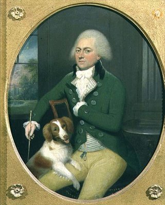 Ritratto di un gentiluomo con il suo cane da John Downman
