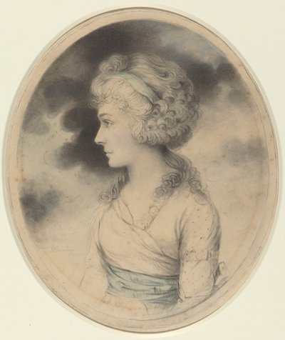 Ritratto di una donna con fascia blu da John Downman