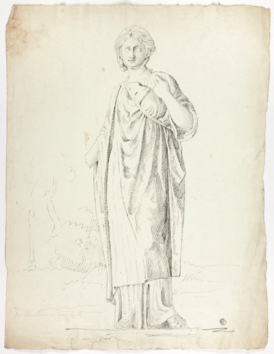 Statua antica di donna drappeggiata in piedi da John Downman
