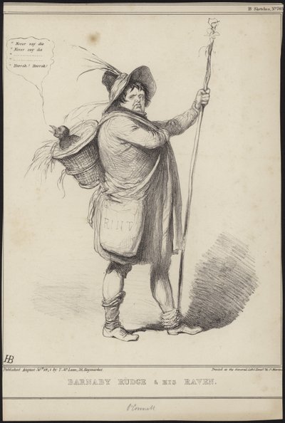 Barnaby Rudge e il suo corvo, illustrazione da 