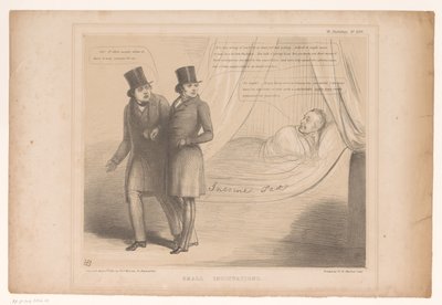 Caricatura di Peel in un letto confortevole da John Doyle