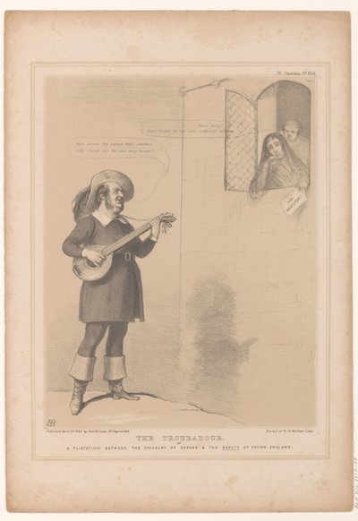 Caricatura di Sir Robert Inglis come trovatore da John Doyle