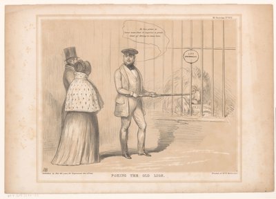 Caricatura della regina Vittoria nella gabbia dei leoni da John Doyle