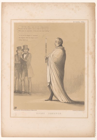 Caricatura con il premier Peel come penitente da John Doyle