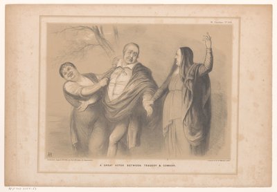 Caricatura del premier Peel tra tragedia e commedia da John Doyle